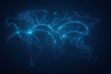 Abstract blue digital network, glowing lines and nodes creating a web-like design, suitable for technology themes and backgrounds.