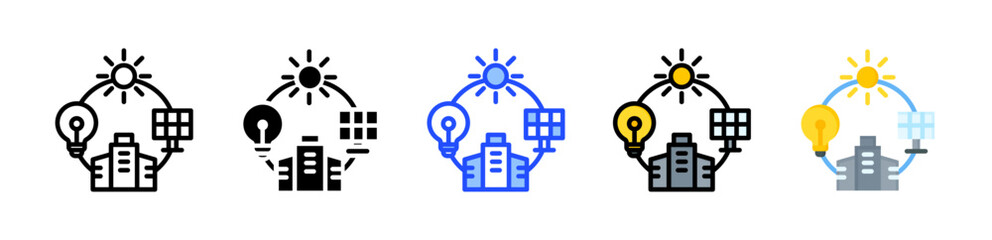 Eco System Icon Collection With Multiple Styles