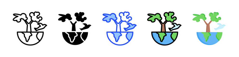 Biodiversity Icon Collection With Multiple Styles