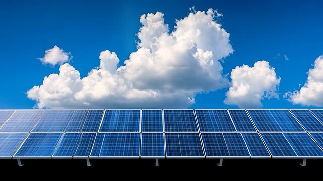 Solar Panels Under a Cloudy Sky: Clean Energy and Sustainability