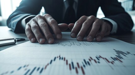 Obraz premium Close-up of Hands Analyzing Financial Charts