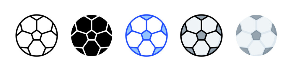 Obraz premium Soccer Ball Icon Collection With Multiple Styles
