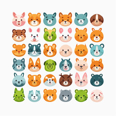 set of funny animals