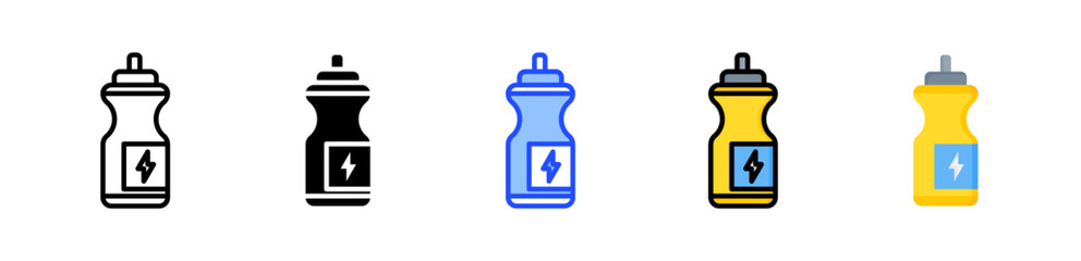 Energy Drink Icon Collection With Multiple Styles