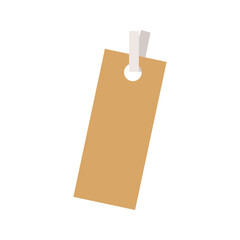 Flat illustration of orange bookmark tag