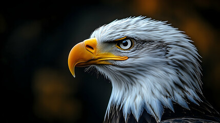 Fototapeta premium Close-up profile view of an eagle's head.