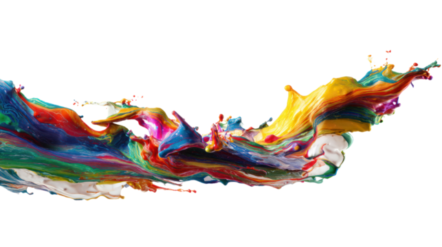 Colorful abstract swirl design on a white background.