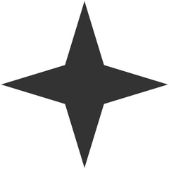 Four Pointed Geometric Star Shape Design Element