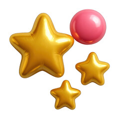 Obraz premium PNG Colorful star and sphere illustration.