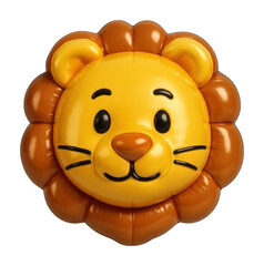 Naklejka premium PNG Cute lion cartoon balloon illustration.