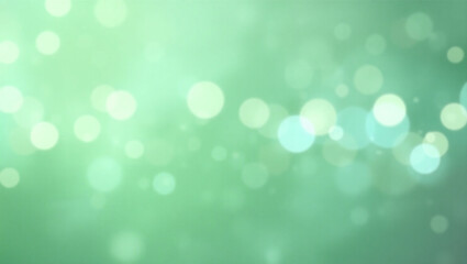 Abstract Green Bokeh Background Soft, Shimmering Lights and Blurred Circles
