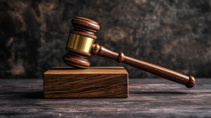 Wooden Gavel on Block Justice and Law Concept, auction , judgement