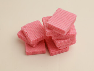 Wafer biscuits on white background 
