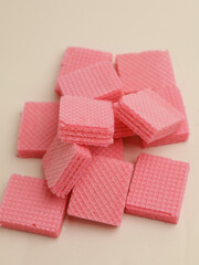 Wafer biscuits on white background 