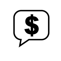 Fototapeta premium Financial Communication Dollar Sign in Speech Bubble Icon