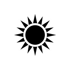 Naklejka premium Simple Sun Icon Black and White Solar Graphic Design Element for Websites, Apps, and Presentations