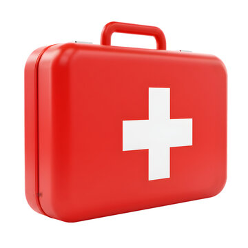 Red First Aid Kit: Emergency Preparedness Icon isolated on transparent background