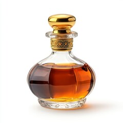 Amber Perfume in Ornate Glass Bottle with Gold Cap