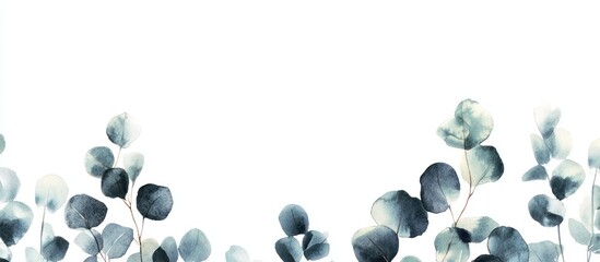 Green leafy floral frame design with spring nature elements