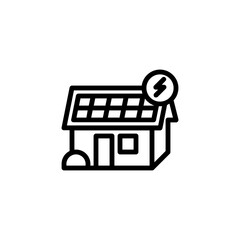 Eco Friendly House with Solar Panel Icon Vector Illustration