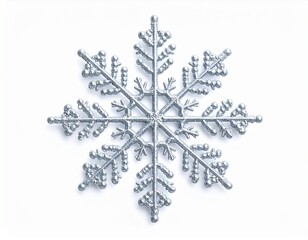 白背景に雪の結晶のオーナメント