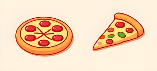Pizza icon, Pizza vector, Pizza illustration, Slice of pizza, Whole pizza, Cheese pizza, Pepperoni pizza, Veggie pizza, Pizza slice icon, Flat pizza design, Pizza clipart, Cartoon pizza, Realistic piz