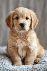 Obraz premium golden retriever puppy,Epic stare, cozy hair.
