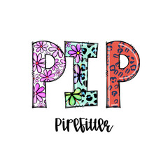 PIP - Pretty In Pink - Cute Design with Flowers and Leopard Print