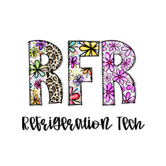 RFR Refrigerational Tech Design with Flowers and Leopard Print