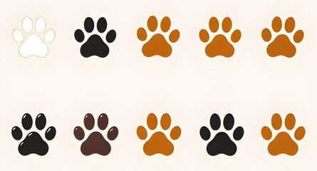 Fototapeta premium Paw icon, Paw vector, Paw illustration, Animal paw, Dog paw, Cat paw, Bear paw, Wolf paw, Pet paw print, Paw print vector, Realistic paw, Cartoon paw, Flat paw design, Minimal paw icon, Paw clipart, P