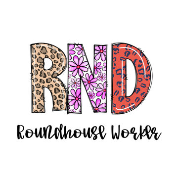 RND Roundhouse Workers Design with Leopard and Flower Patterns