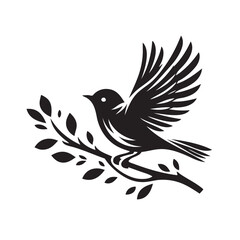 Obraz premium Bird Silhouette vector art illustration. black bird vector design.