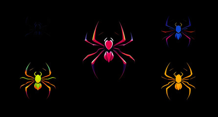 spider emblem, spider tattoo icon, spider creature, spider horror icon, spider danger sign, spider set, halloween spider icon, spider web vector, spider flat design, spider button, spider app icon, sp