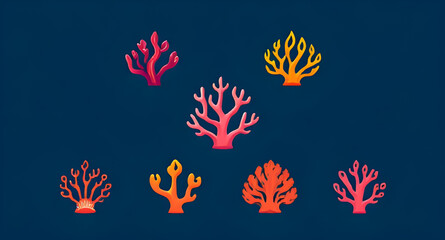 Coral icon, Coral vector, Coral illustration, Marine coral, Sea coral, Underwater coral, Coral reef, Ocean coral, Coral silhouette, Coral outline, Colorful coral, Realistic coral, Flat coral icon, Min