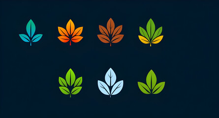 Obraz premium leaves vector set