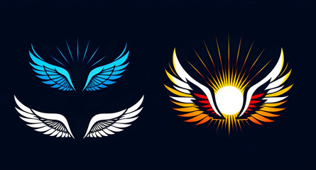 Wing icon, Wing vector, Wing illustration, Angel wing, Bird wing, Feathered wing, Eagle wing, Butterfly wing, Dragon wing, Bat wing, Abstract wing, Realistic wing, Flat wing design, Wing silhouette, W