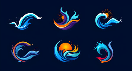 Obraz premium set of dynamic water icon