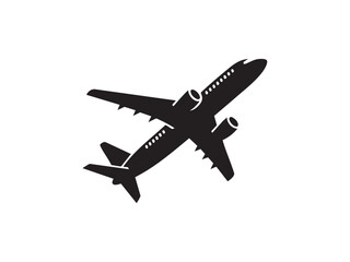 Obraz premium Silhouette of Aircraft in Flight – Minimalist Travel and Transport Illustration