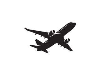 Obraz premium Silhouette of Aircraft in Flight – Minimalist Travel and Transport Illustration