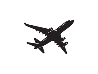 Obraz premium Airplane Silhouette Flying at Sunset – Air Travel and Transportation Theme.