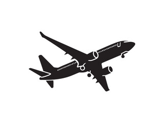 Obraz premium Airplane Silhouette Flying at Sunset – Air Travel and Transportation Theme.