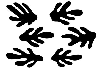 hand prints vector Coral reef silhouette