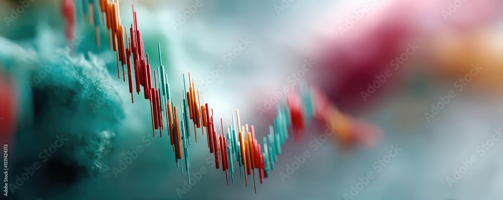Poster volume spike analysis with price and trend support concept. colorful abstract graph illustrating dat