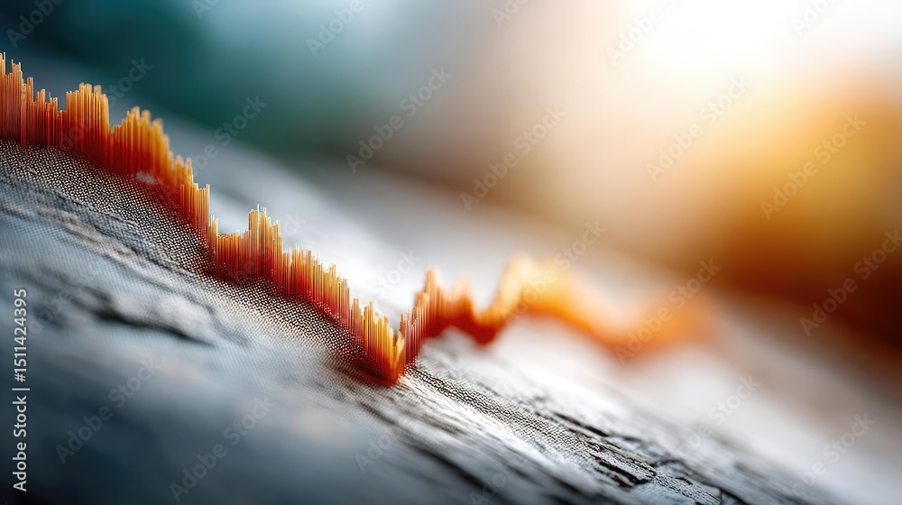 Poster volume spike analysis with price and trend support concept. abstract representation of fluctuating m