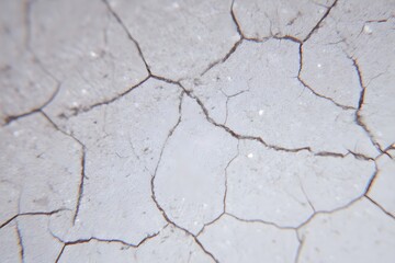 Obraz premium Cracked ground texture revealing earth's intricate pattern and texture. The cracks create a network of lines across the surface, hinting at aridity and dryness.