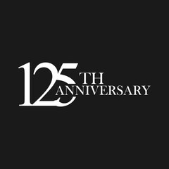 anniversary logo design, 125th anniversary, symbol, icon, party, logo design for 125th anniversary, vector, success, illustration, birthday, symbol, background, year, congratulations, greeting, invita