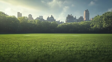 Exciting american football game lush green field outdoor sports event vibrant urban environment dynamic viewpoint