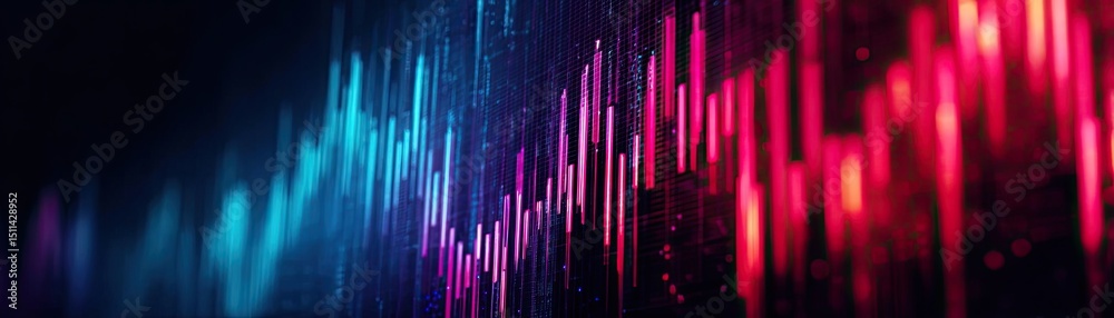 Poster volume spike analysis with price and trend support concept. abstract visual representation of sound 
