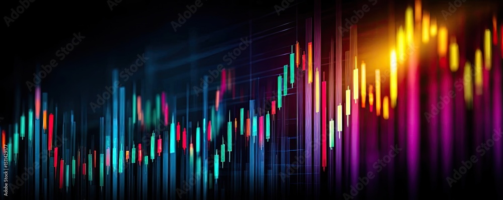 Poster volume spike analysis with price and trend support concept. vibrant stock market graph showing finan