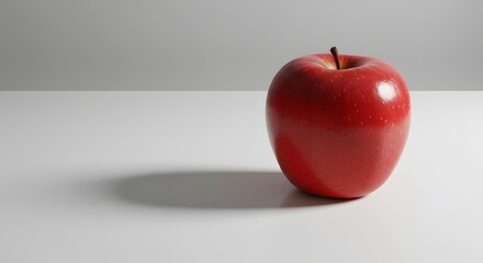 Vibrant Red Apple on White Background A Simple Still Life Photography